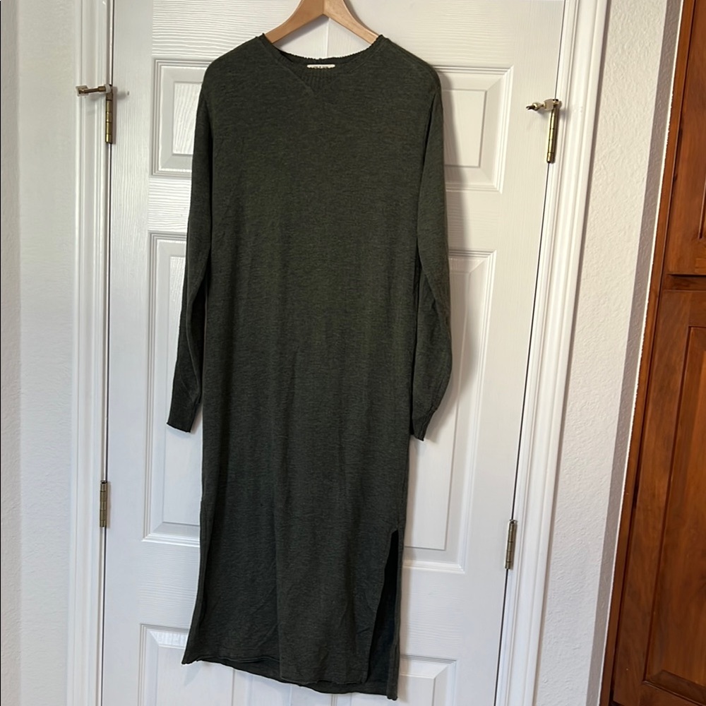 Rag & Bone Green Long Sleeve soft T-shirt material Dress, size s